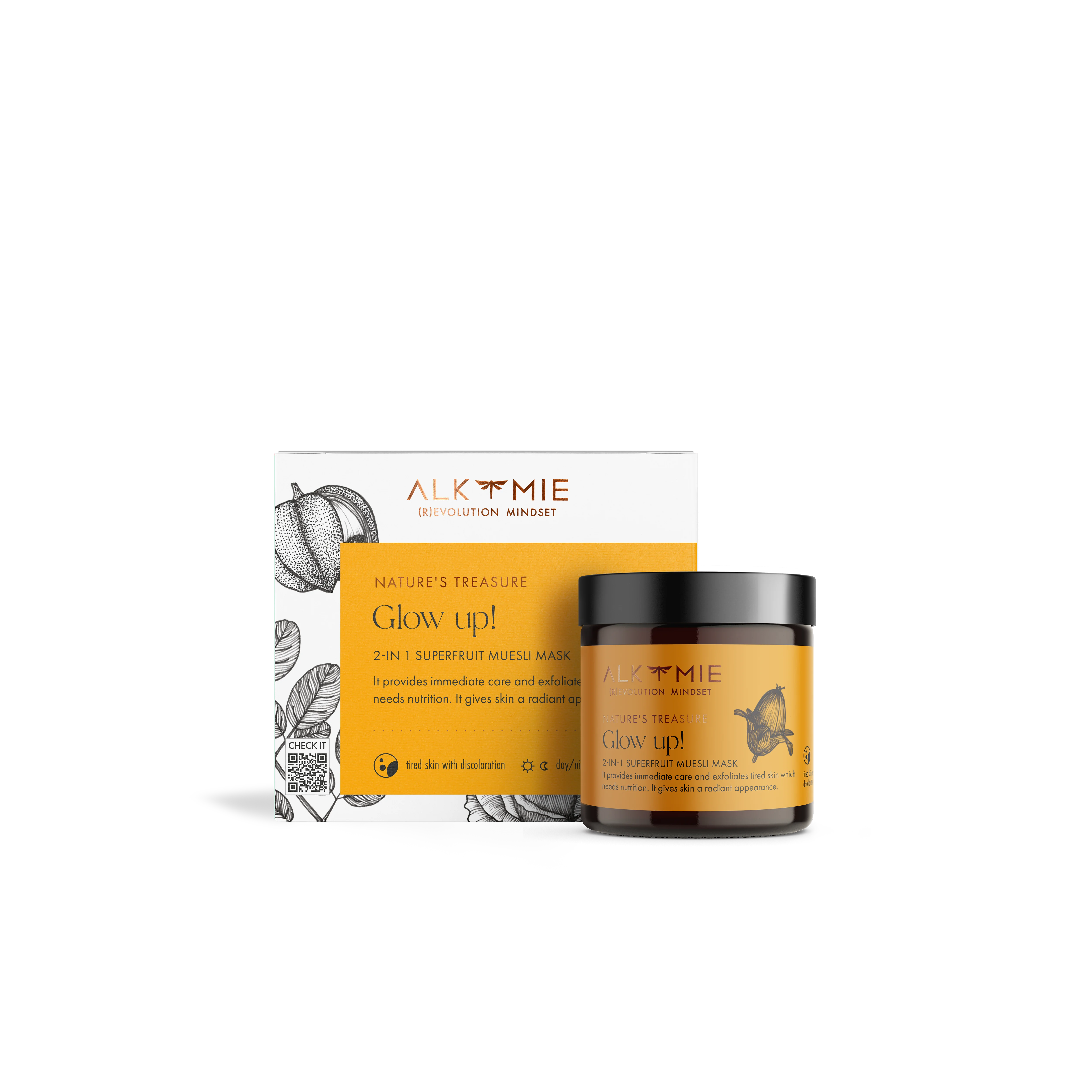 Alkmie Glow Up! 2w1 peeling-maska z superowocami, 60 ml