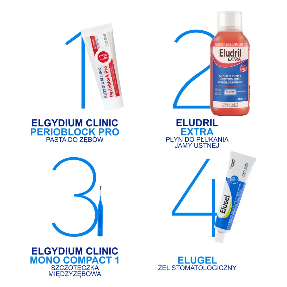 Elgydium Clinic Mono Compact 1 szczoteczki międzyzębowe niebieskie, 4 szt.