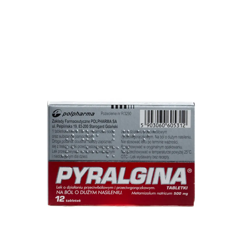 Pyralgina, 500 mg, 12 tabletek 