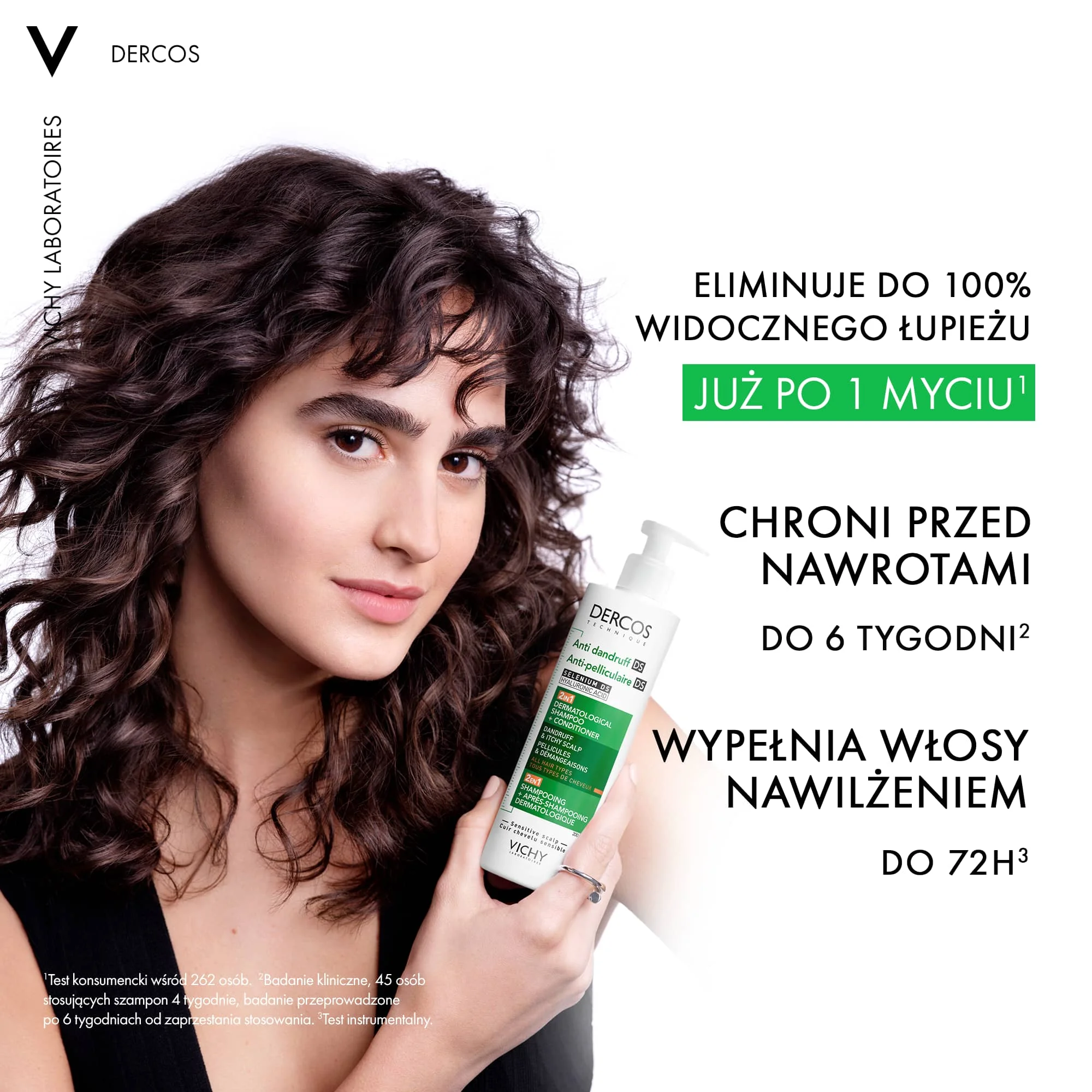 VICHY DERCOS Szampon Przeciwłupieżowy z odżywką 2w1, 390ml