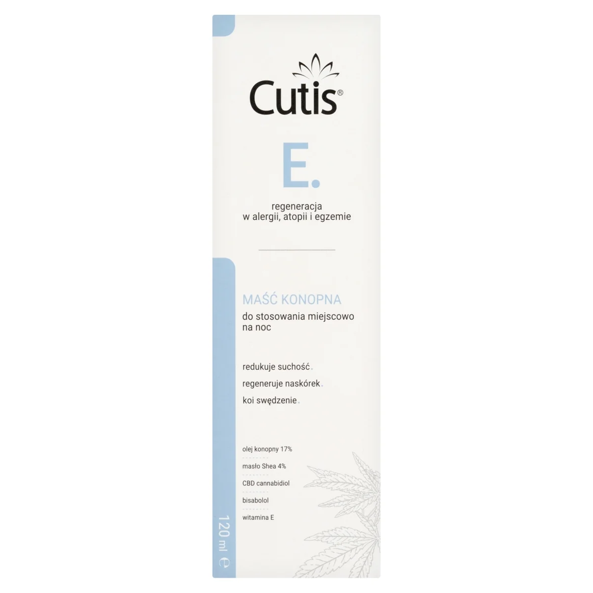 Cutis E-EGZEMA maść konopna 17% + CBD do skóry alergicznej i atopowej, 120 ml