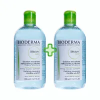 Bioderma Sebium H2O, antybakteryjny płyn micelarny do oczyszczania twarzy, 500 ml + 500 ml