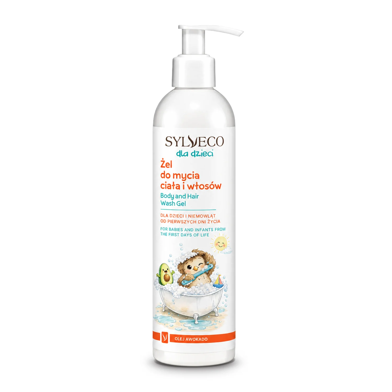 Sylveco dla dzieci żel do mycia ciała i włosów Olej Awokado, 300 ml