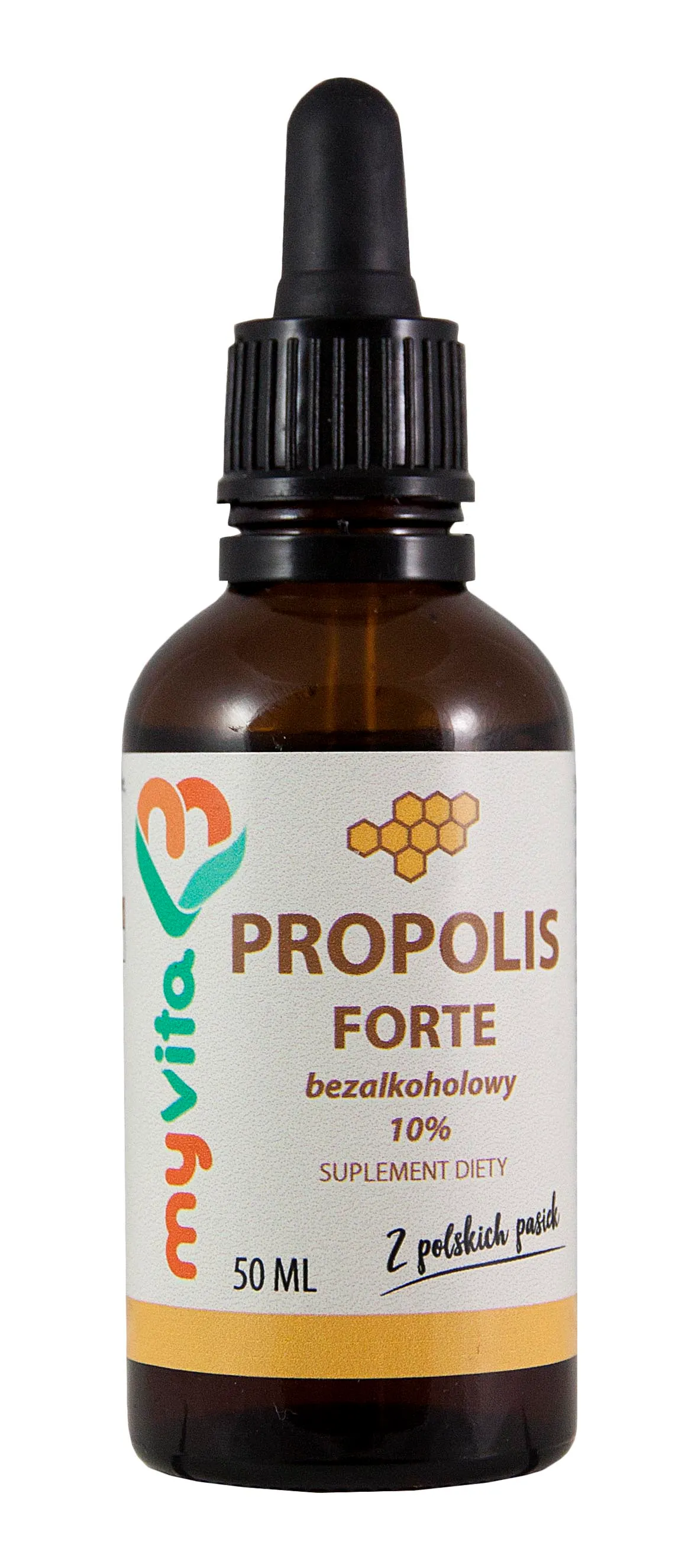 MyVita, Propolis 10% Forte, bezalkoholowy, suplement diety, krople, 50ml