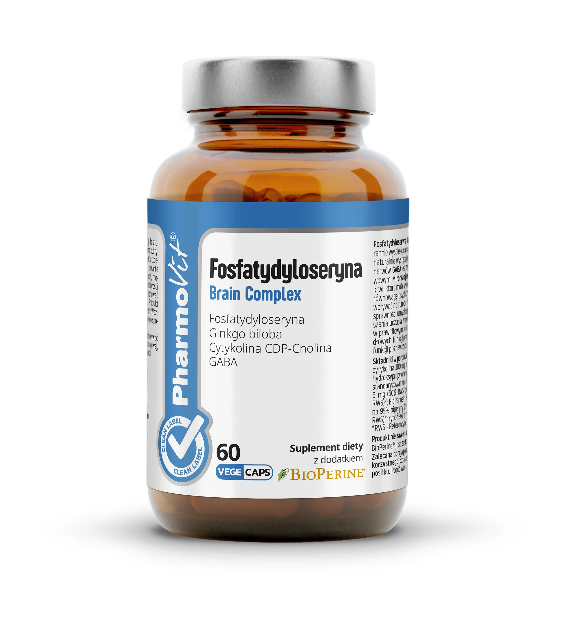PharmoVit® Fosfatydyloseryna Brain Complex 60 kapsułek wege