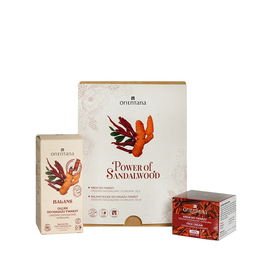 Orientana Power Of Sandalwood krem do twarzy drzewo sandałowe, 50 ml + olejek do twarzy, 50 ml