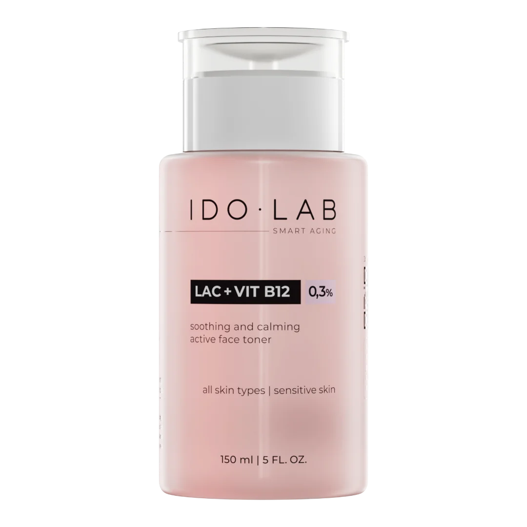 IDO LAB LAC+VIT B12 łagodzący podrażnienia tonik dla cery wrażliwej, 150 ml