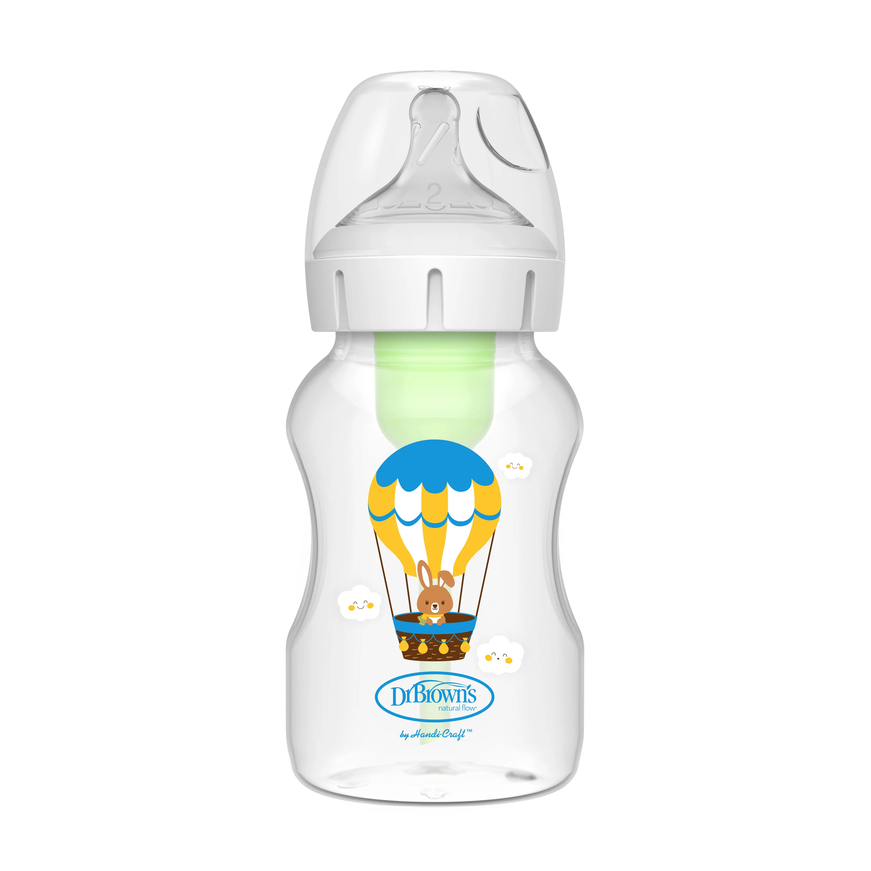 Dr Brown's Butelka Szeroka Szyjka 330 ml Options+ ze smoczkiem poziom 2 królik, 1 sztuka