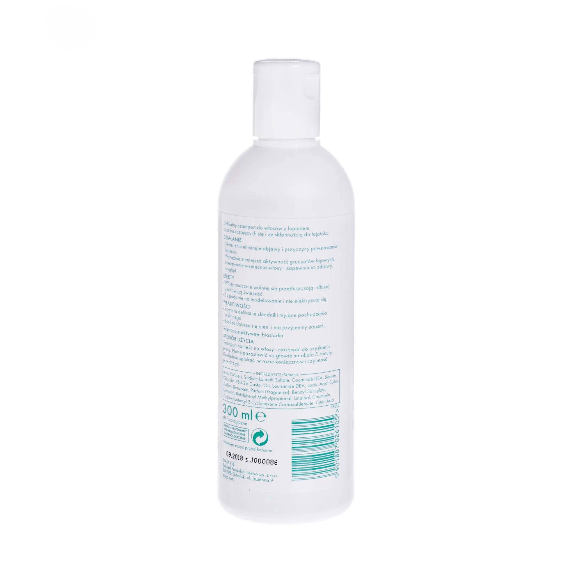 Ziaja Biosulfo, szampon przeciwłupieżowy, 300 ml 