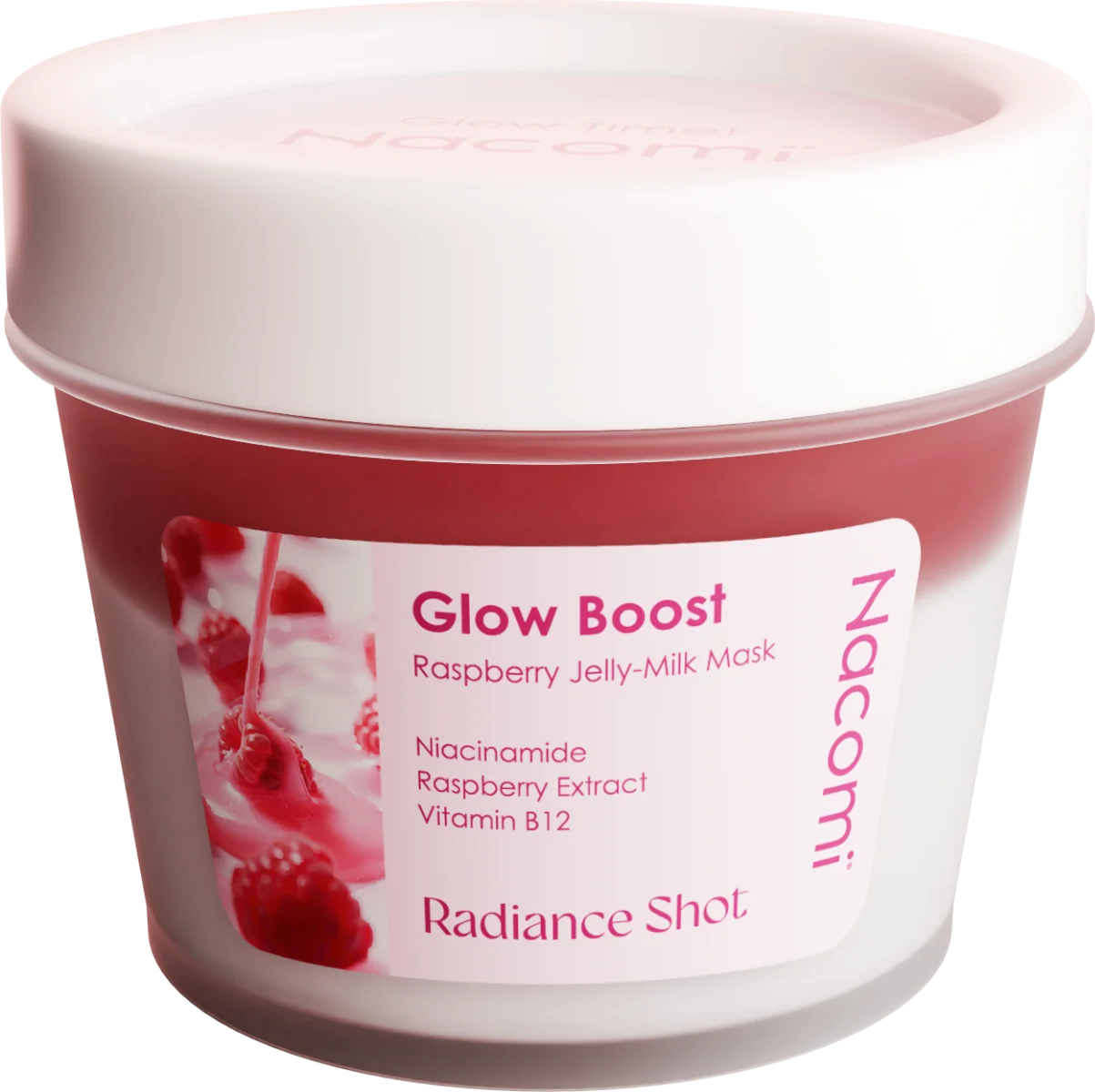 Nacomi Glow Boost maska do twarzy Raspberry, 80 ml