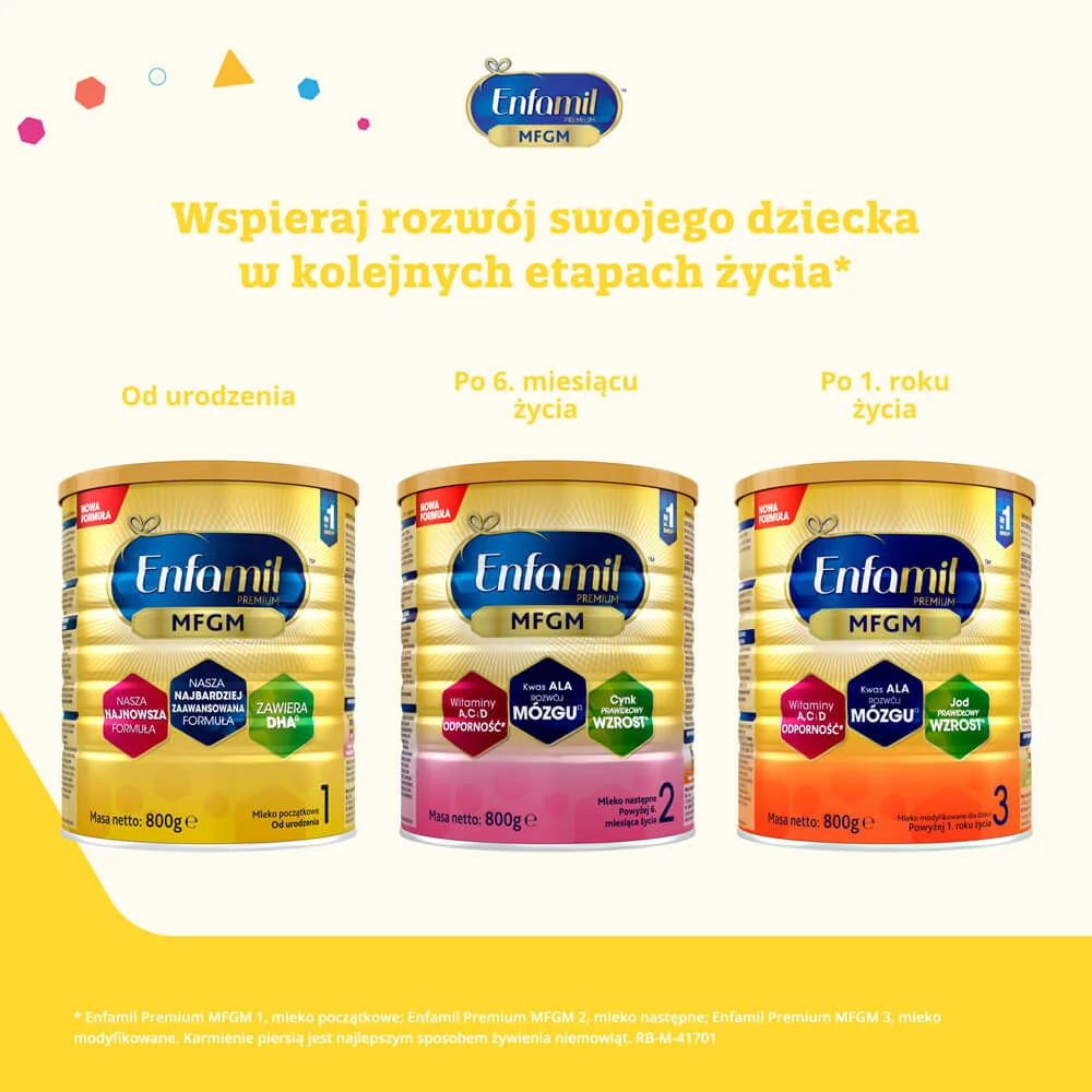 Enfamil Premium MFGM 1, mleko początkowe od urodzenia, 800 g