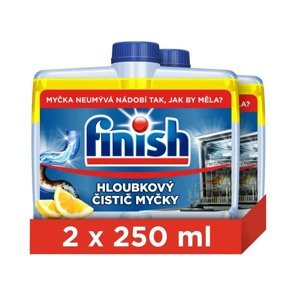 Finish płyn do czyszczenia zmywarki Lemon, 2 x 250 ml
