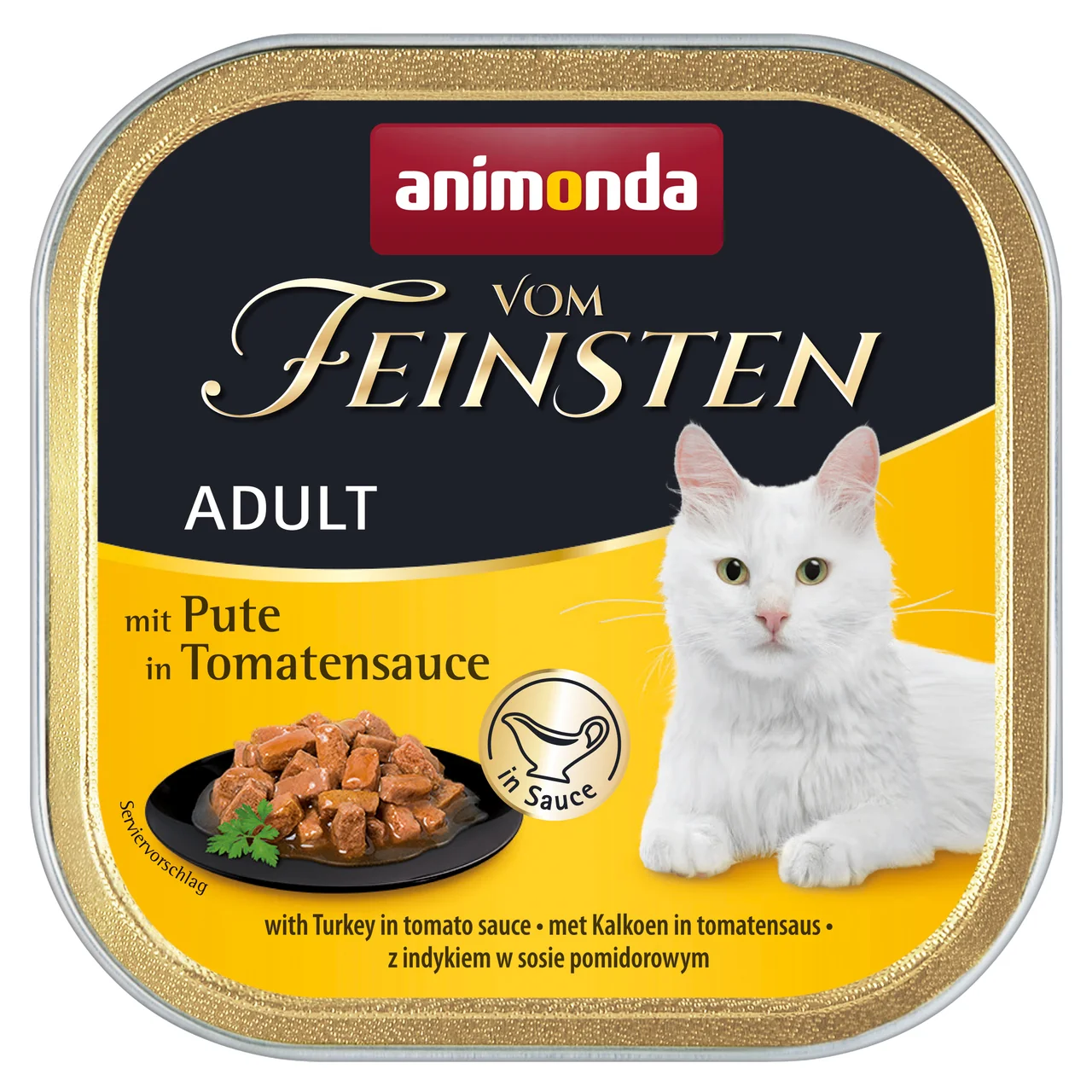 Animonda Vom Feinsten Adult karma dla dorosłych kotów w sosie z indykiem i w sosie pomidorowym, 100 g