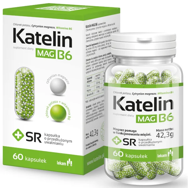 Katelin MAG B6 suplement diety, 60 kapsułek