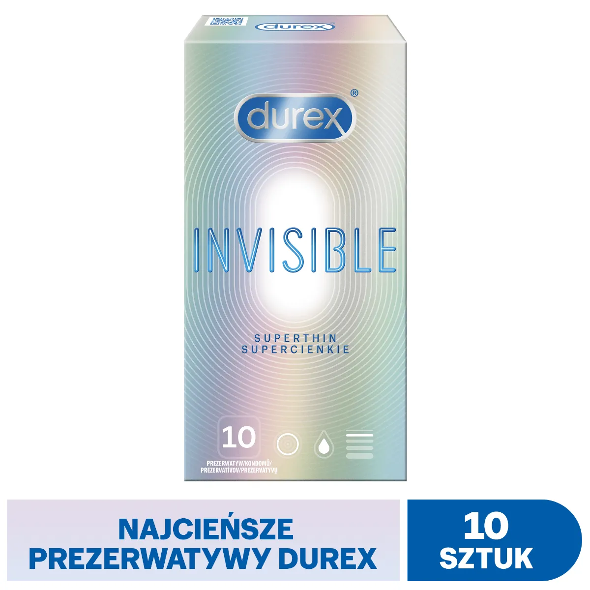Durex Invisible, prezerwatywy, 10 sztuk 