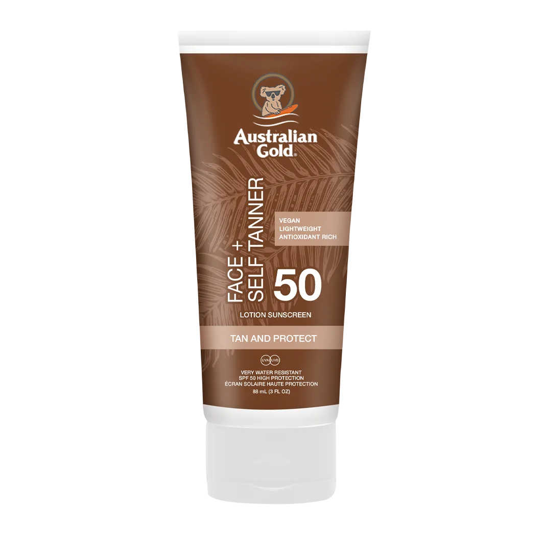 Australian Gold Faces met Self Tanner krem do twarzy SPF 50 z samoopalaczem, 88 ml