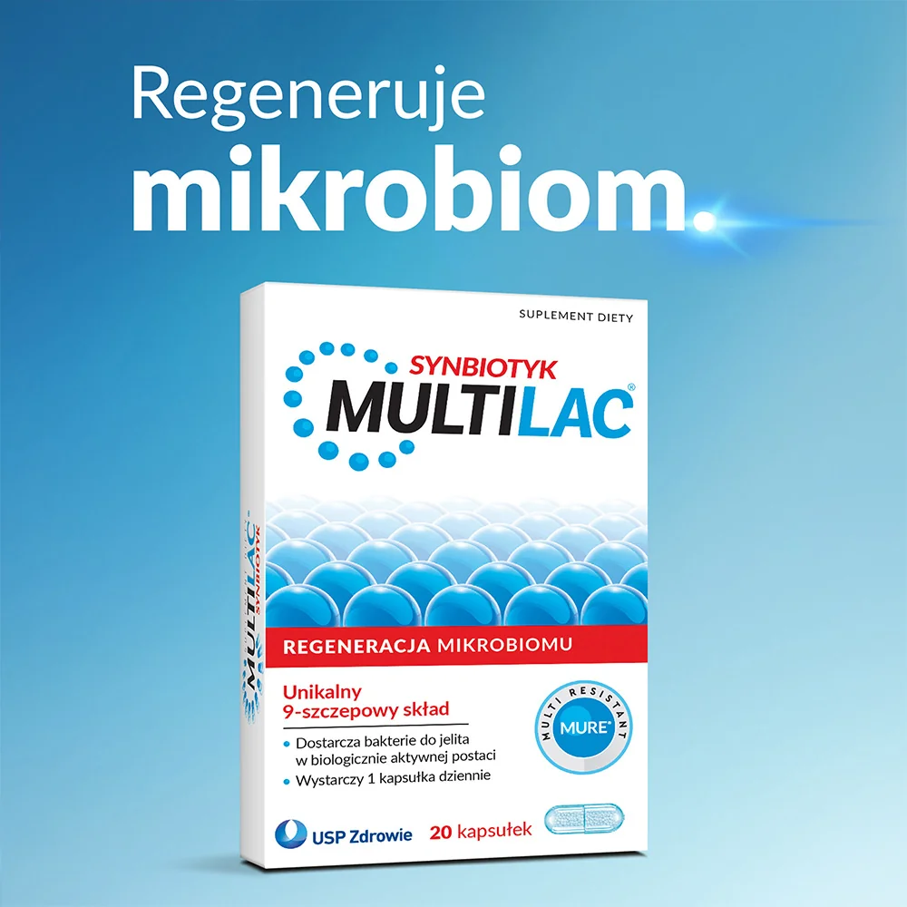 Multilac, synbiotyk, 20 kapsułek