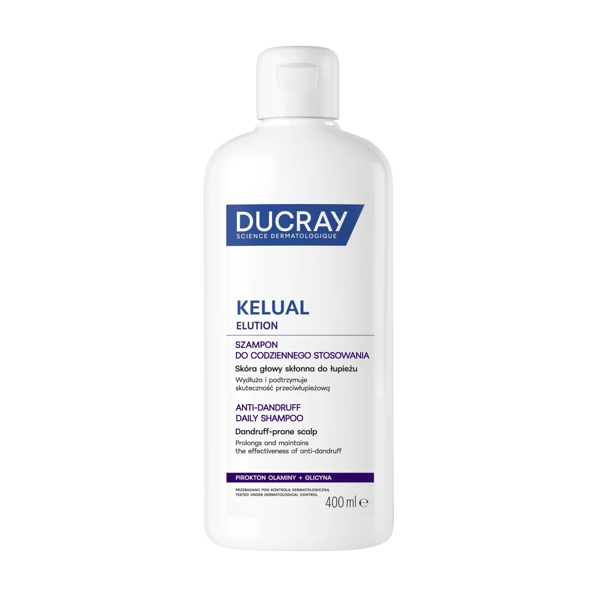 Durcay Kelual Elution szampon do codziennego stosowanie, skóra głowy skłonna do łupieżu, 400 ml