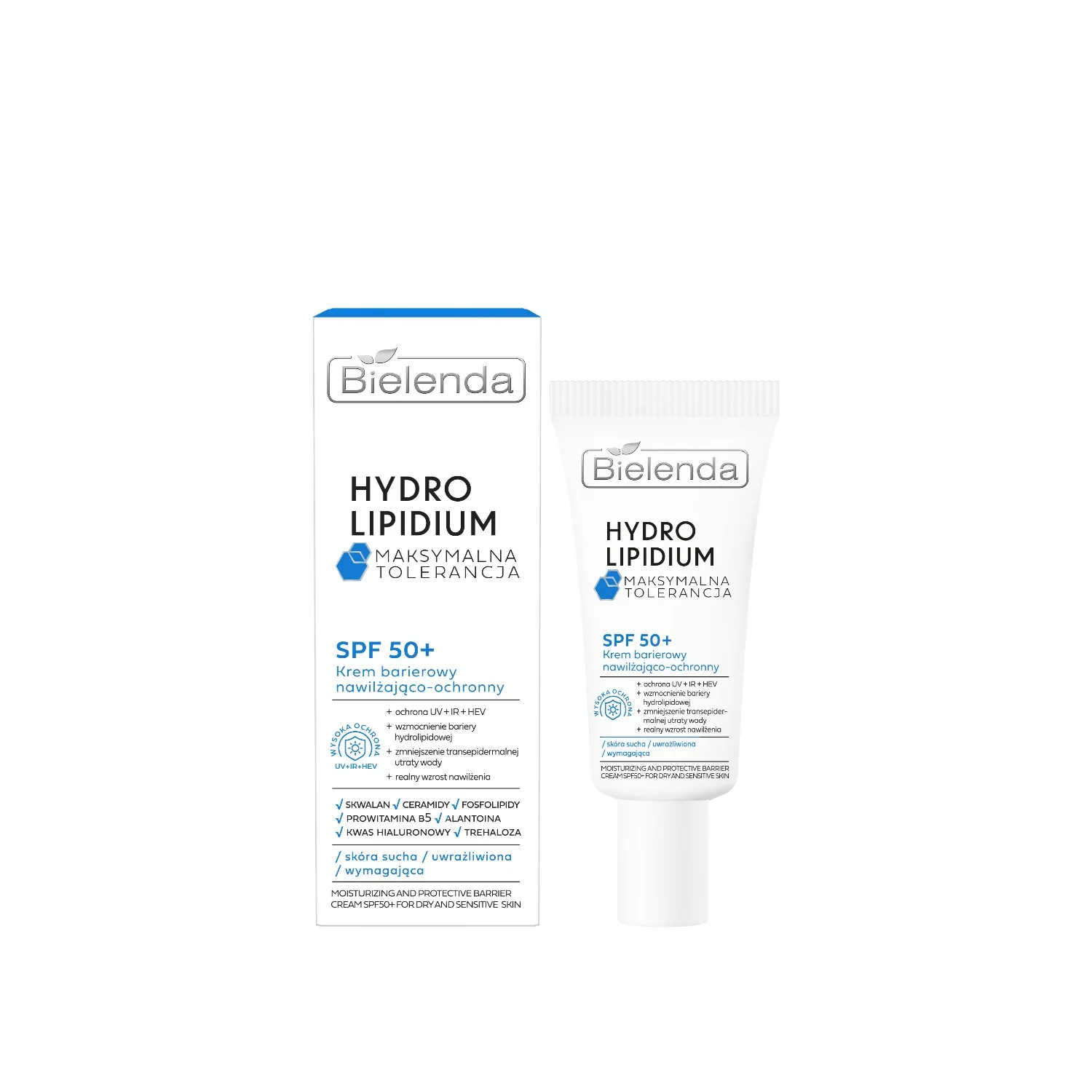 Bielenda Hydro Lipidium krem barierowy nawilżająco-ochronny SPF50+, 30 ml