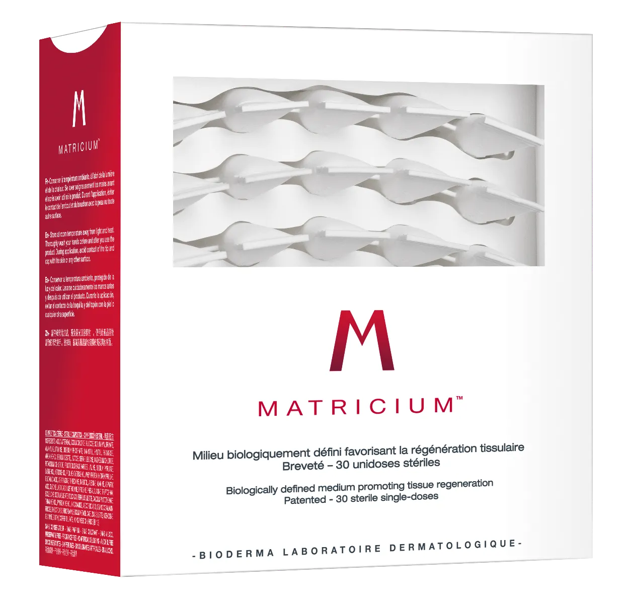 Bioderma Matricium, regenerująca kuracja stymulująca odnowę skóry, 30 ampułek po 1 ml