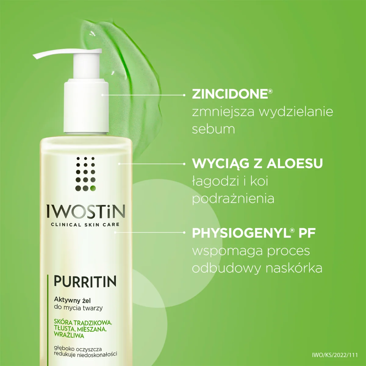 Iwostin Purritin aktywny żel do mycia twarzy, 150 ml