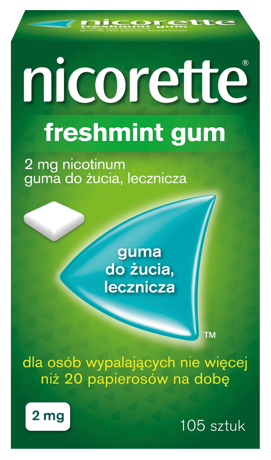Nicorette Freshmint Gum 2 mg 105 gum do żucia