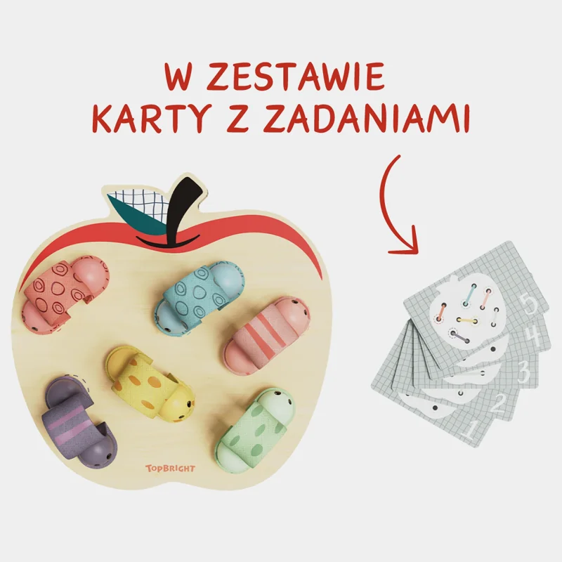 Top Bright Robaczki w jabłuszku zabawka edukacyjna dla dzieci 18 m+