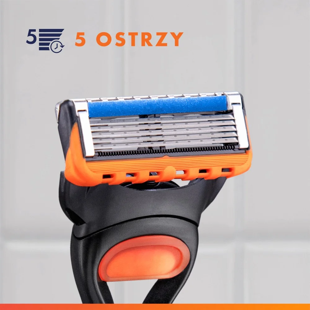 Gillette Fusion5 Zestaw męska maszynka do golenia z 5 ostrzami + 1 wkład wymienny + żel do golenia, 200 ml