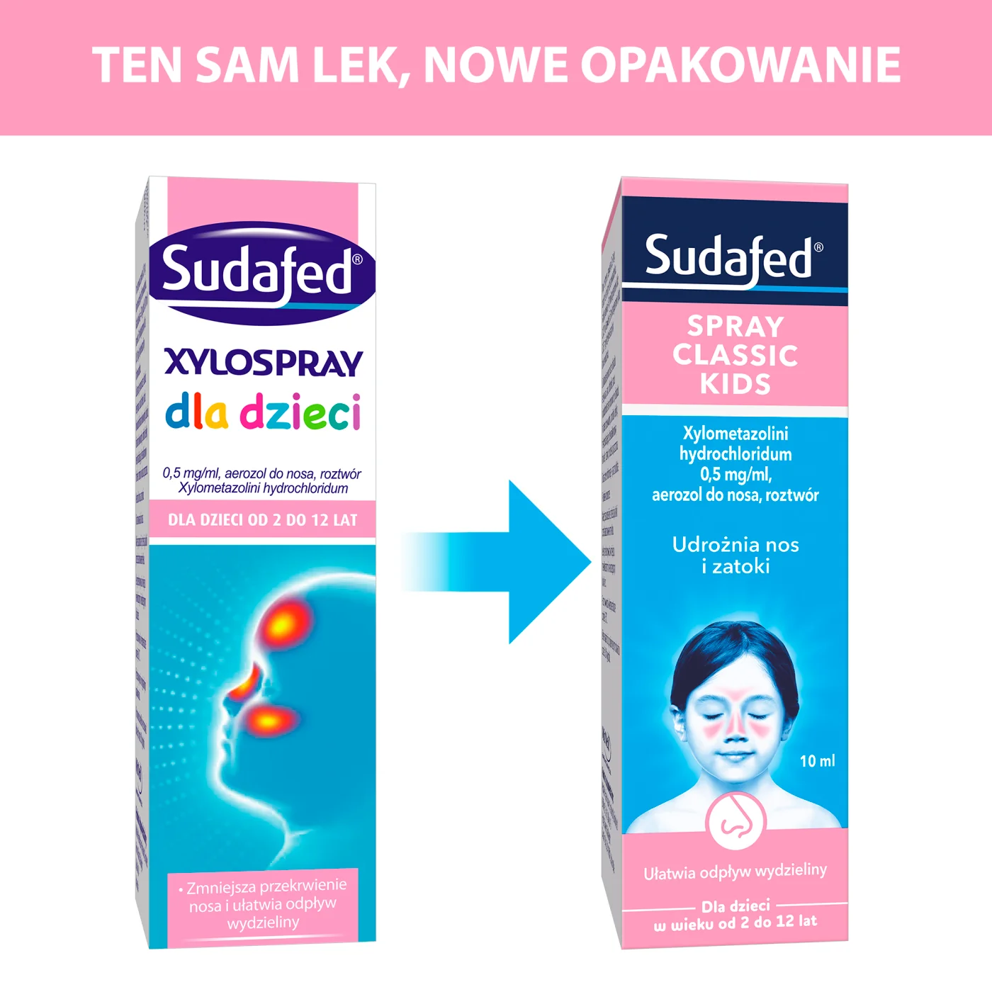 Sudafed XyloSpray dla dzieci 0,5 mg/ml, aerozol do nosa, 10 ml