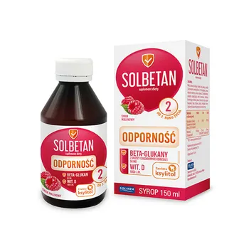 Solbetan, suplement diety, syrop, smak malinowy, 150 ml 