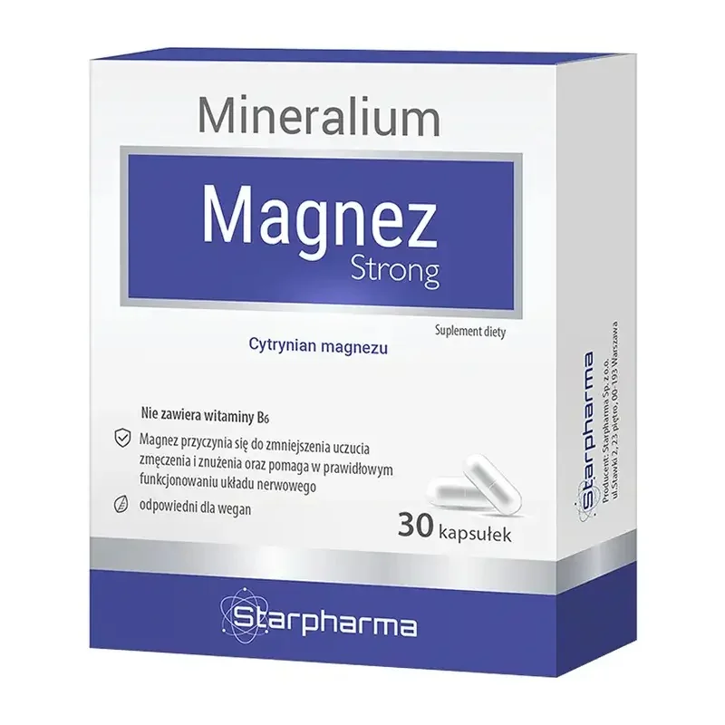 Magnez Strong Cytrynian magnezu, 30 kapsułek