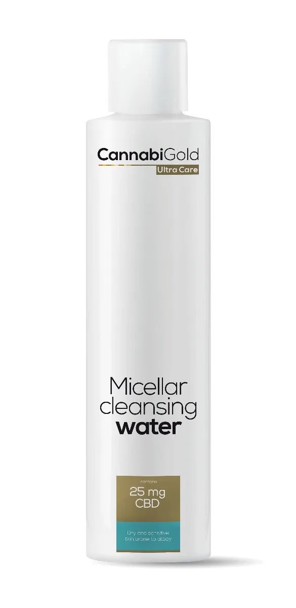 CannabiGold Ultra Care Micellar, płyn micelarny do skóry suchej i wrażliwej, 200 ml
