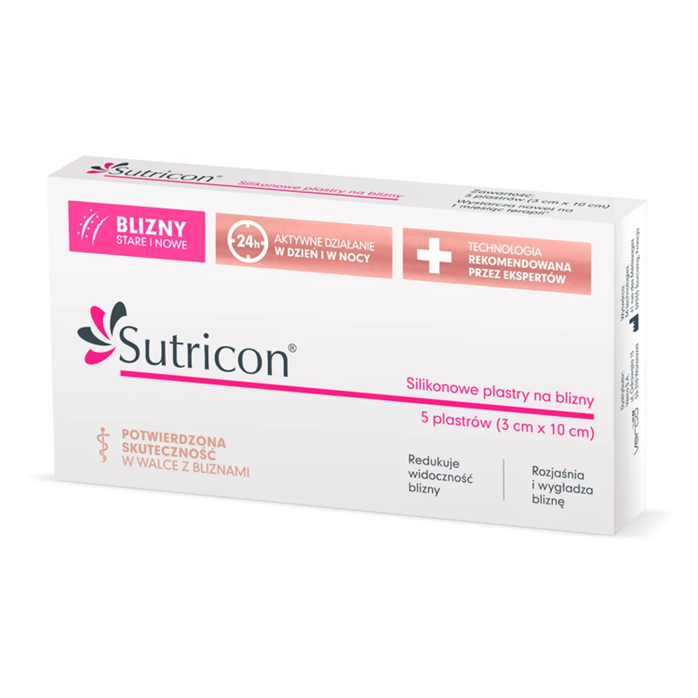 Sutricon plastry do leczenia blizn 3x10 cm, 5 szt.