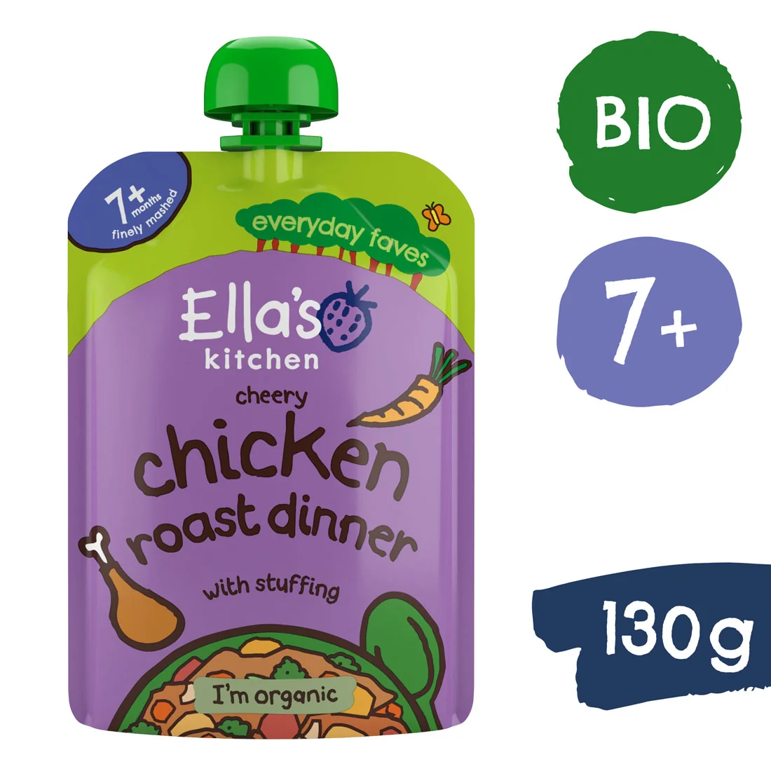 Ella's Kitchen BIO kurczak pieczony z nadzieniem, 130 g