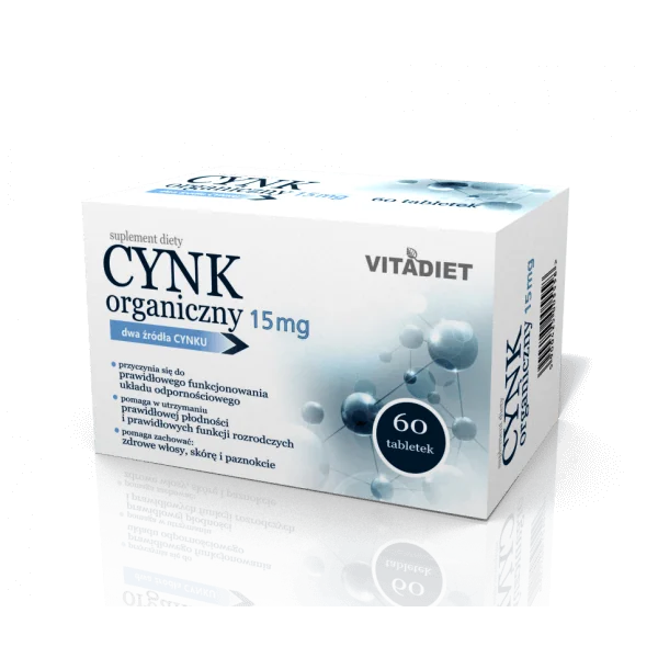 VitaDiet Cynk organiczny 15 mg 60 tabletek