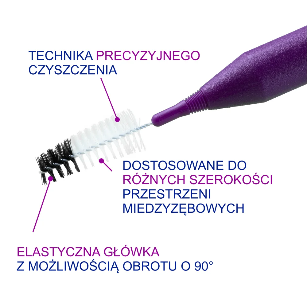 Elgydium Clinic Mono Compact 5 szczoteczki międzyzębowe purpurowe, 4 szt.