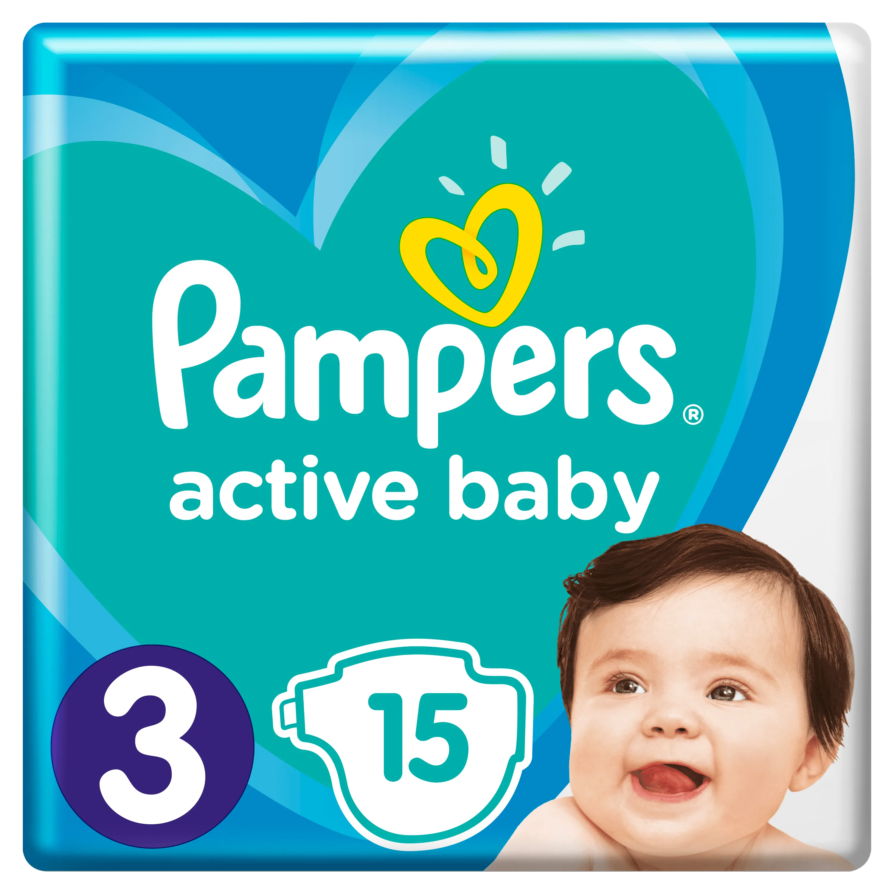Pampers Active Baby, pieluchy, rozmiar 3, 6-10 kg, 15 sztuk