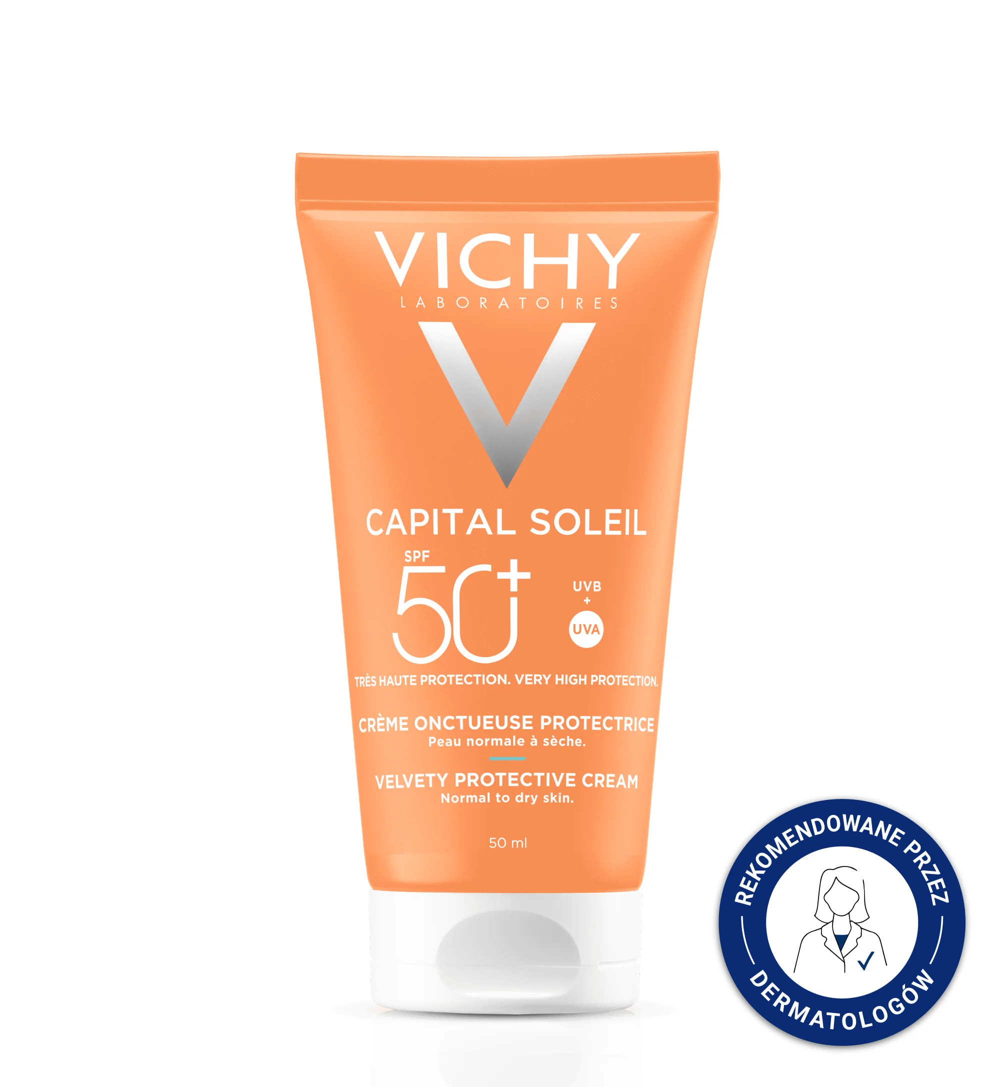 Vichy Capital Soleil, Krem aksamitny SPF50+, 50ml