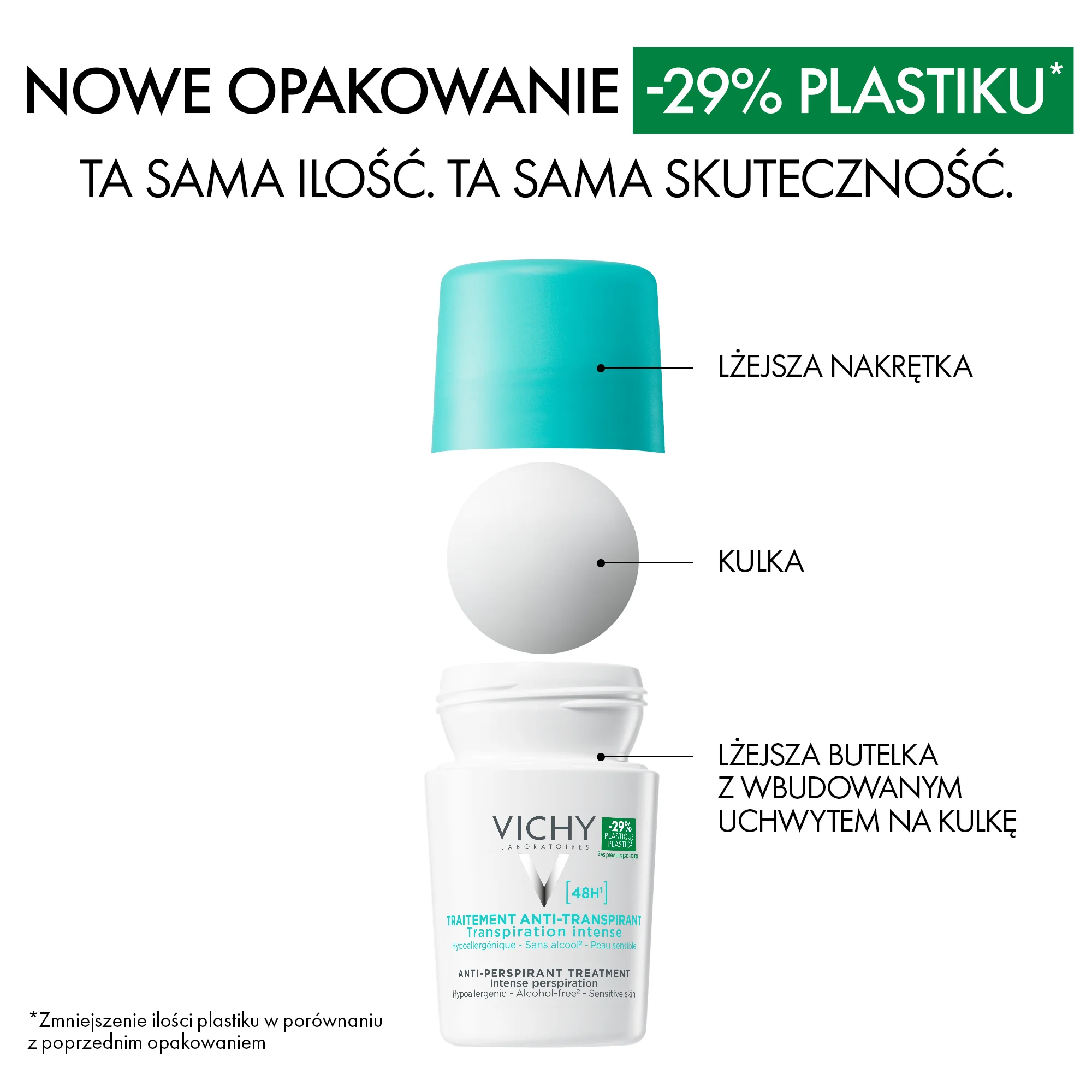 Vichy, antyperspirant roll-on kuracja przeciw nadmiernemu poceniu, 48 h, 50 ml