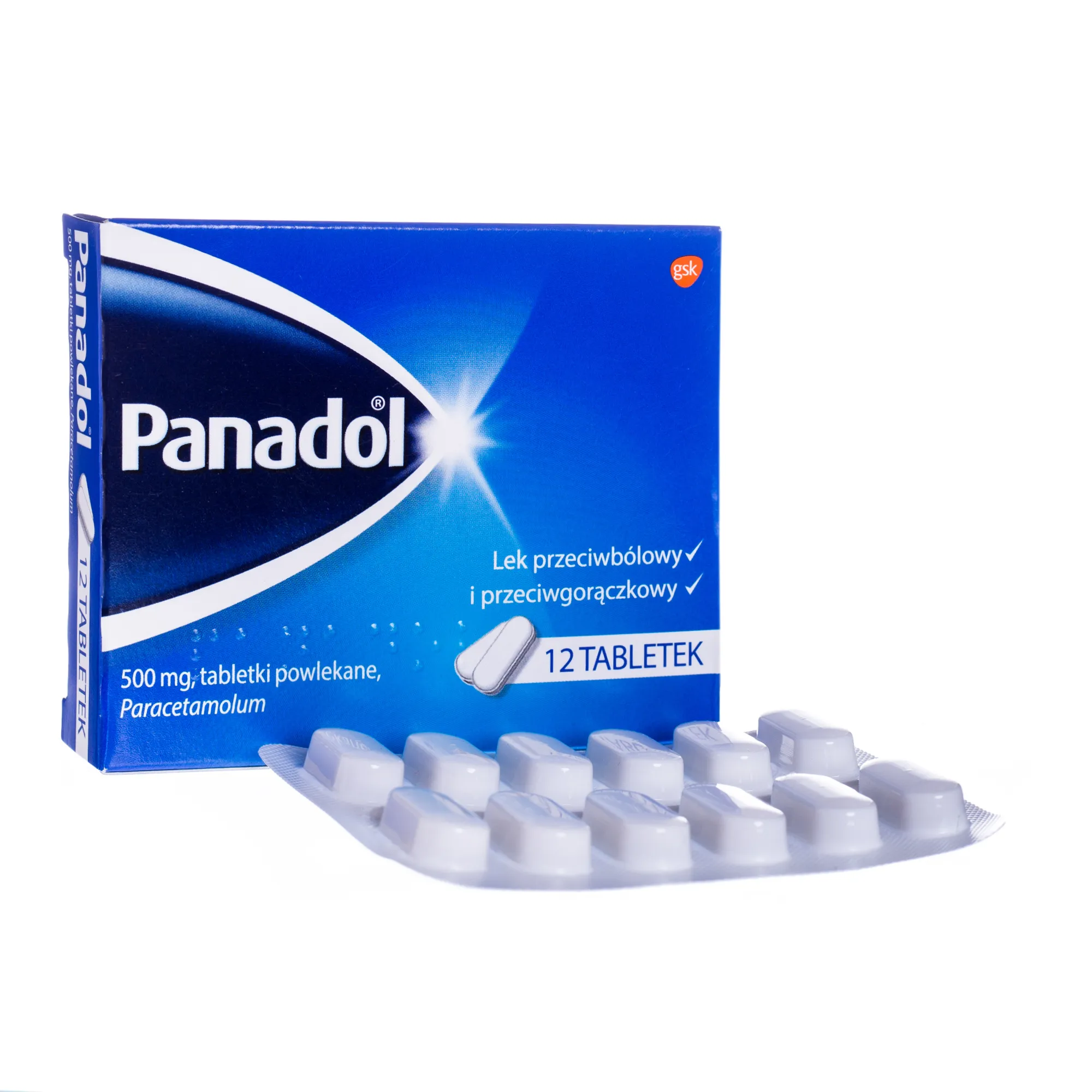 Panadol, 500 mg, 12 tabletek powlekanych 