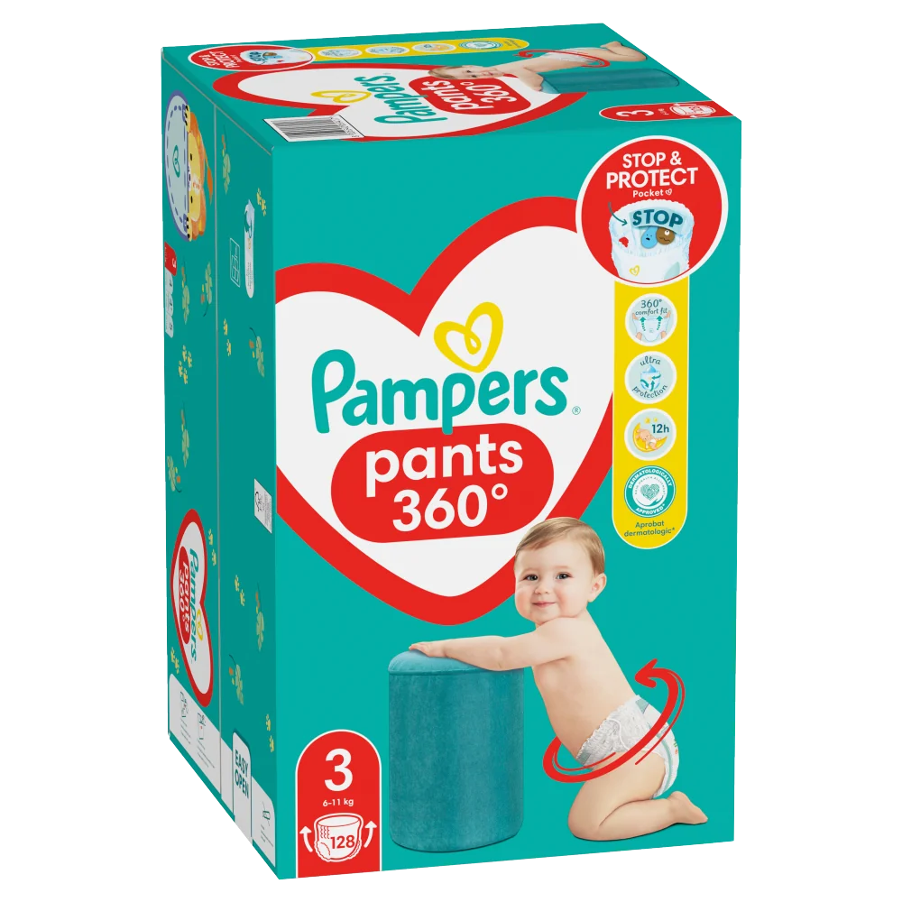 Pampers Pants pieluchomajtki, rozmiar 3, 6-11 kg, 128 szt.