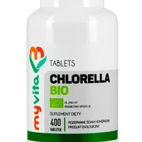 MyVita, Chlorella algi Bio 250mg, rozerwane ściany komórkowe, suplement diety, 400 tabletek