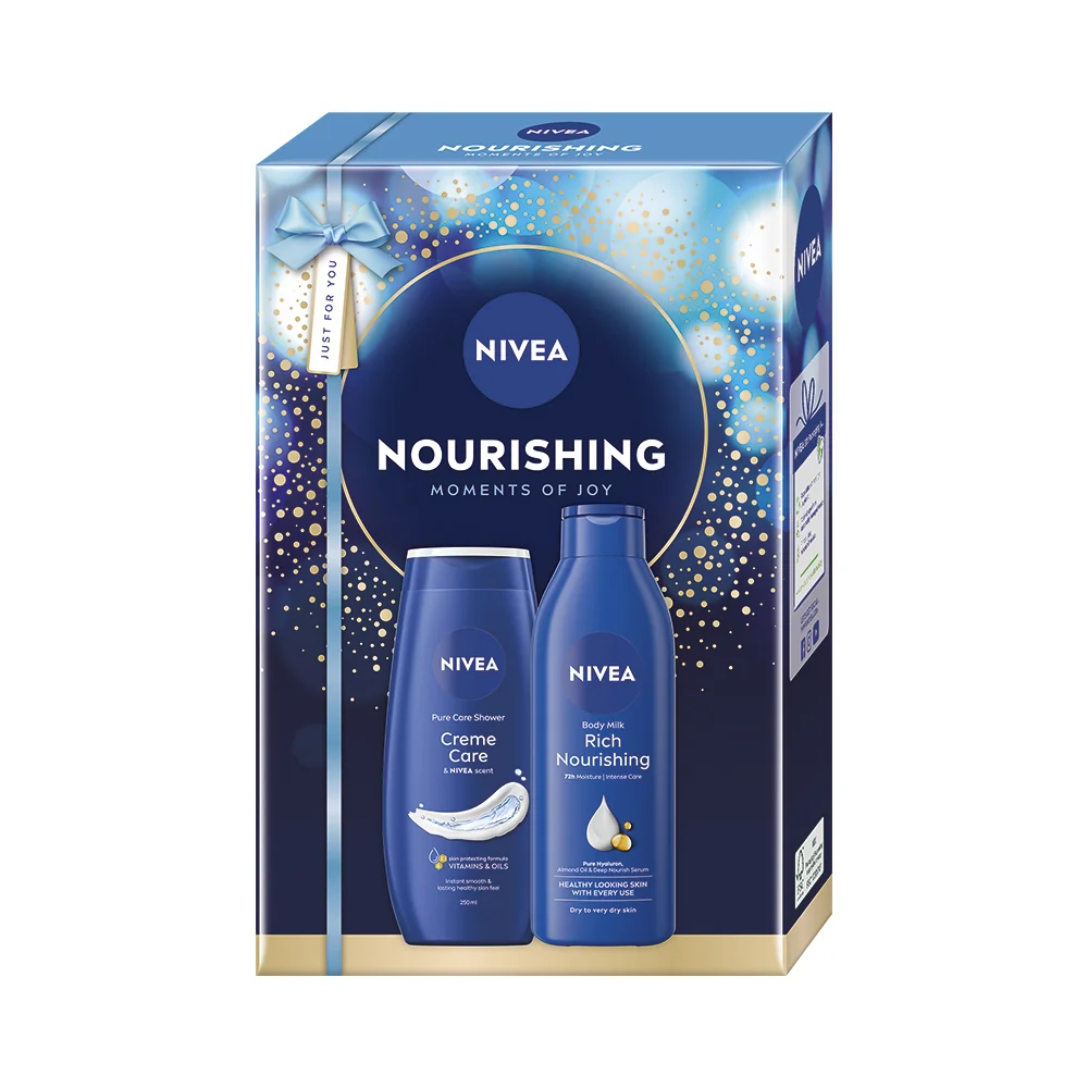 Nivea Nourishing Zestaw żel pod prysznic, 250 ml + balsam do ciała, 250 ml