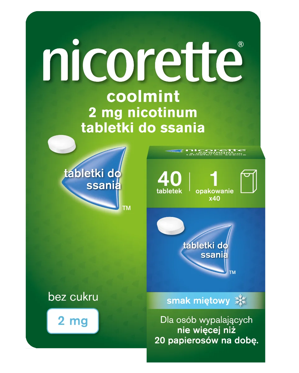 Nicorette Coolmint 2 mg, 40 tabletek do ssania