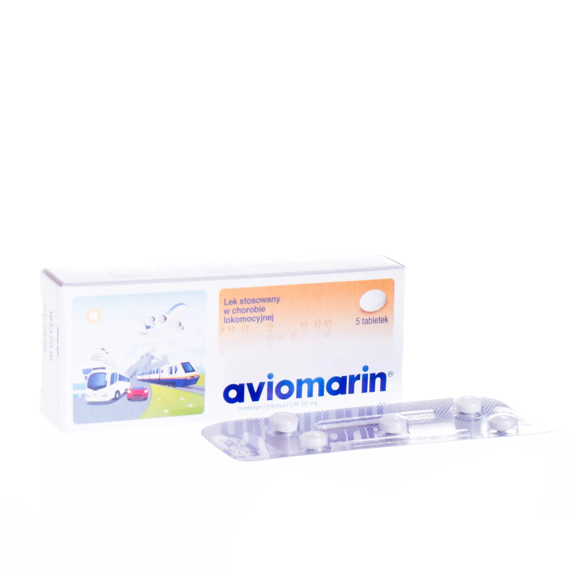 Aviomarin - lek stosowany w chorobie lokomocyjnej, 5 tabletek