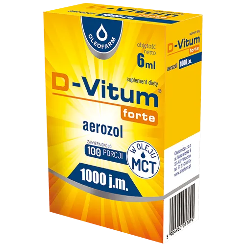 Oleofarm D-Vitum forte 1000 j.m., aerozol, suplement diety, 6 ml 