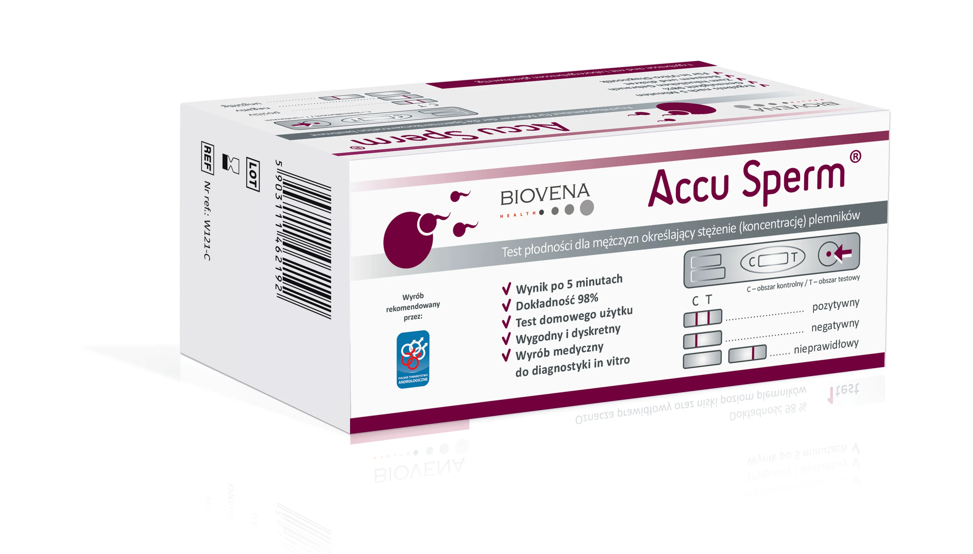 Accu Sperm® test płodności dla mężczyzn określający stężenie plemników, 1 sztuka