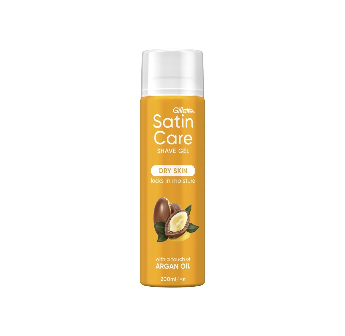 Gillette Satin Care żel do golenia dla kobiet z dodatkiem olejku arganowego do skóry suchej, 200 ml