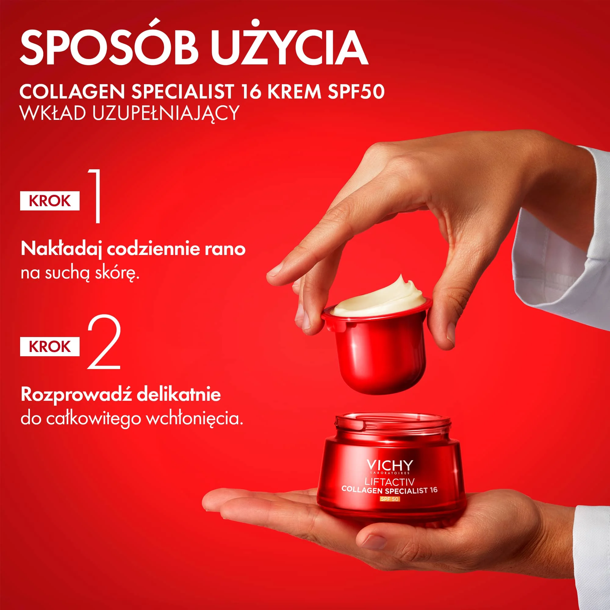 Vichy Liftactiv Collagen 16 SPF 50 krem, wkład uzupełniający, 50 ml