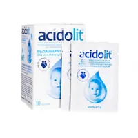 Acidolit, środek przeznaczenia medycznego dla niemowląt w stanach zwiększonej utraty wody oraz składników mineralnych, 10 saszetek